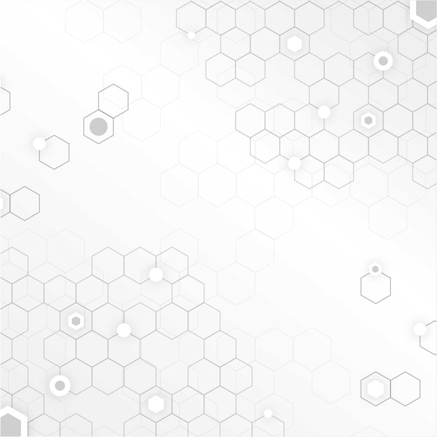 White technology background with honeycombs