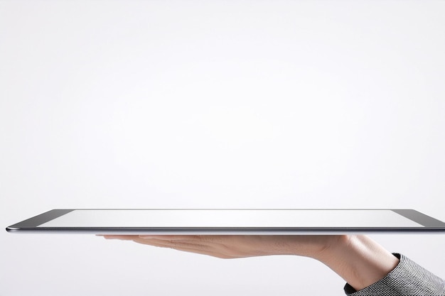 a white television with a persons feet on a table