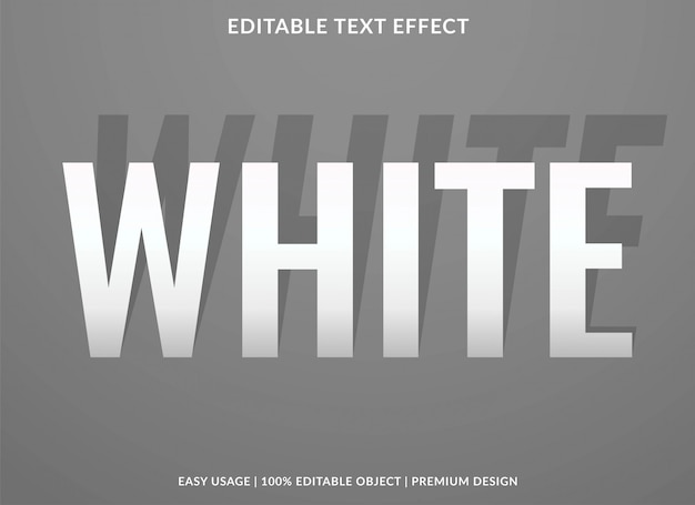 white text effect template with shadow type style and bold text  