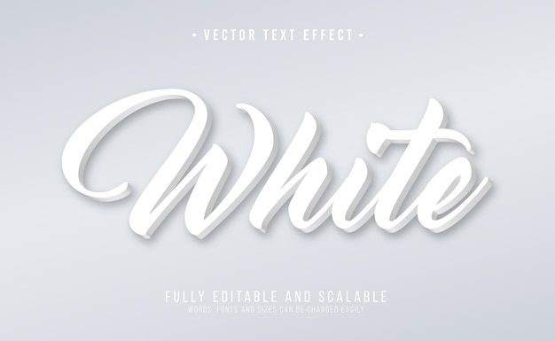 Vector a white text effect with a soft shadow.