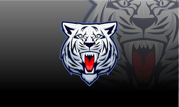 White tiger head mascot logo