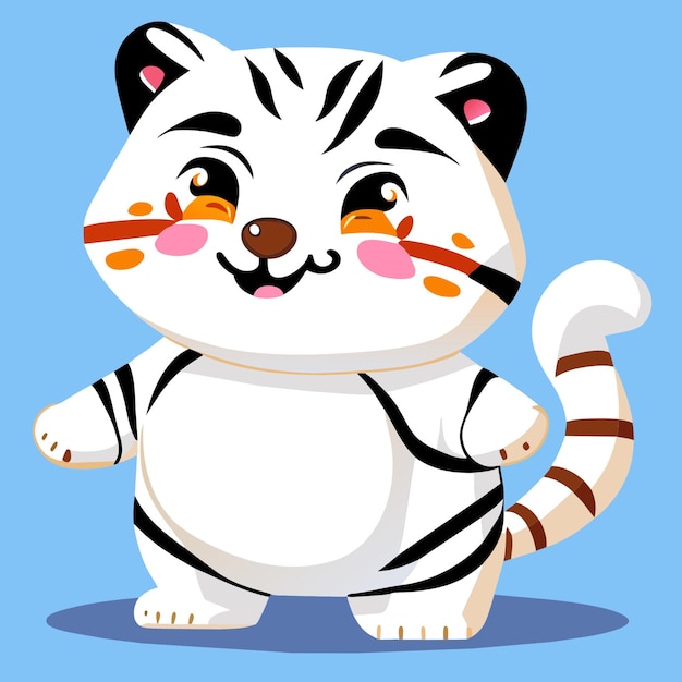 The white tiger is fat cute