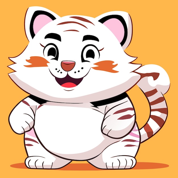 The white tiger is fat cute