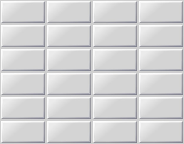 Vector white tiles seamless horizontal pattern white bricks in metro or pool wall or floor for subway