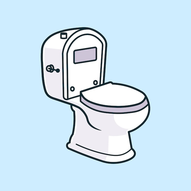 White toilet seat cartoon illustration on isolated background