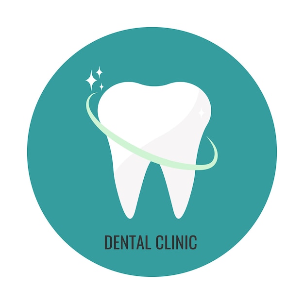 White tooth icon. Vector illustration. Logo or icon for dentistry.