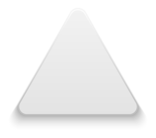 White triangle shape Realistic blank button template