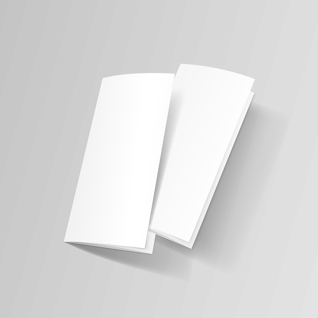 Vector white trifold brochure leaflet folded