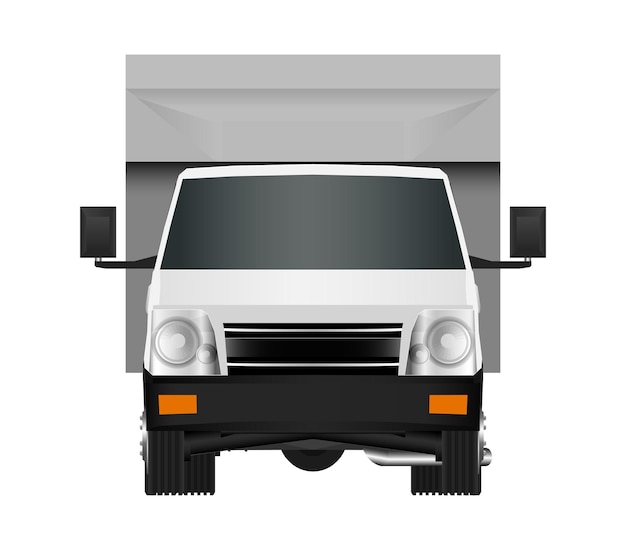 White truck template. Cargo van Vector illustration eps 10 isolated on white background. City commercial car delivery service.