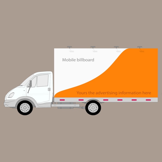 A white truck with a white trailer that says mobile billboard.