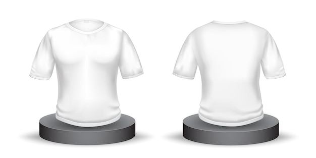 Vector white tshirt empty layout template for prints