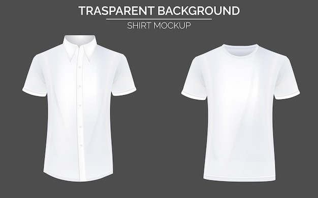 White tshirt and formal shirt mockup