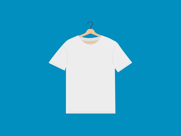 Vector white tshirt hanging wooden clothes vector