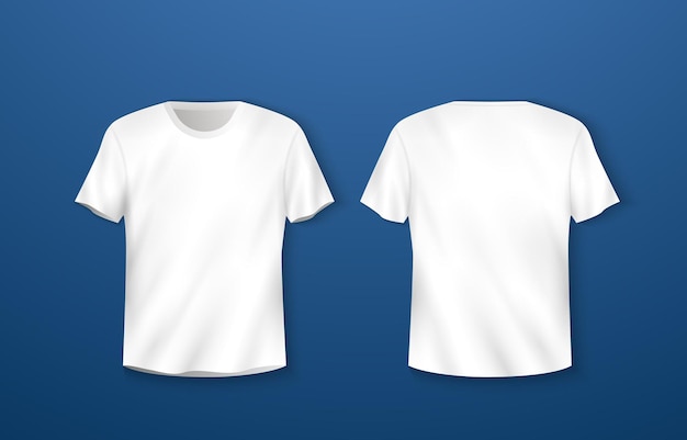 Vector white tshirt vneck mockup