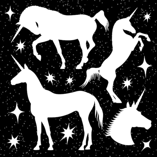 白のユニコーンシルエットが黒の星入り