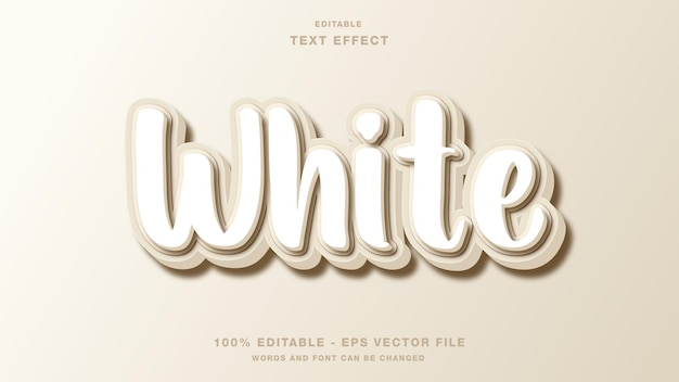 Редактируемый текстовый эффект White Vanilla 3D