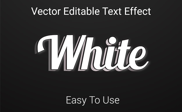 White vector editable text effect