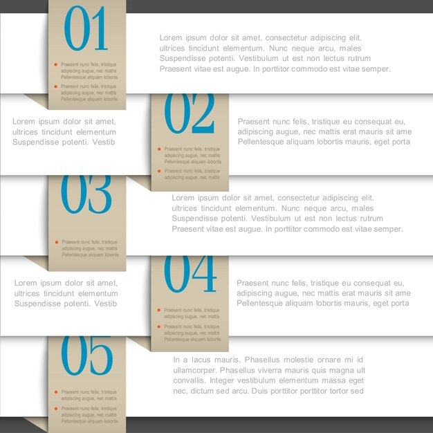 Vector white vector paper numbered banners
