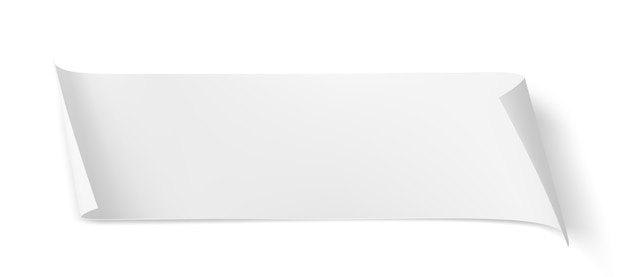 Белый векторный лист бумаги с изогнутыми углами и мягкой тенью