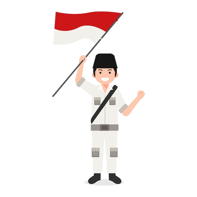 Vector white version of the indonesian hero uniform