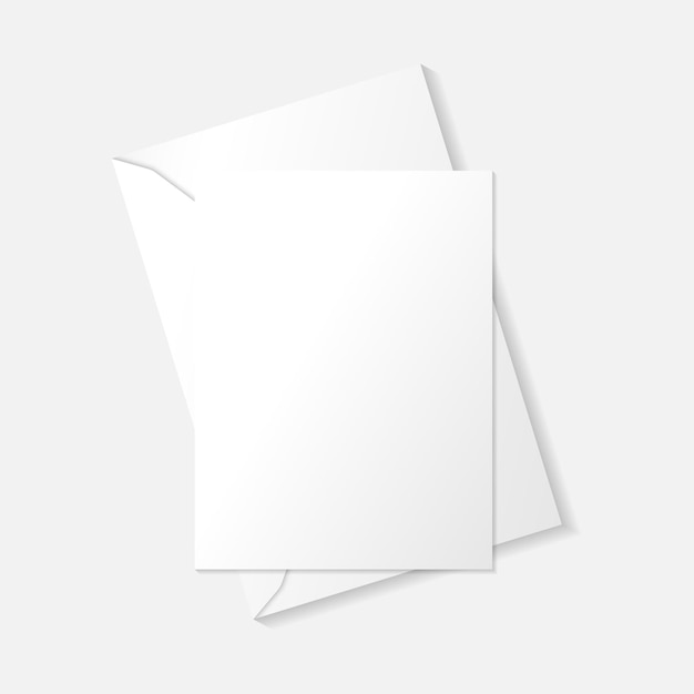 Vector white vertical greeting card on envelope