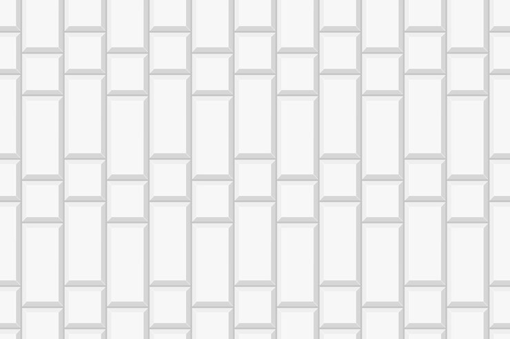 Vector white vertical rectangle and square tile ceramic or brick wall kitchen backsplash or bathroom floor