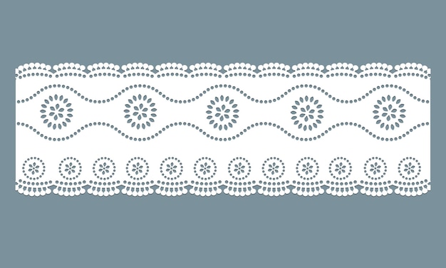 White vintage lace cotton eyelet trim design vector