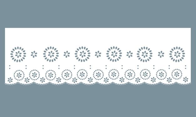 White vintage lace cotton eyelet trim design vector