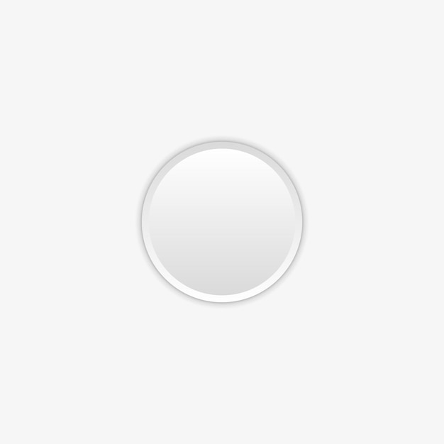 White volumetric button in neomorphism style Designed for websites mobile apps