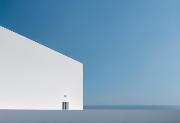 Vector white wall with blue sky white wall with blue sky modern architecture in the city