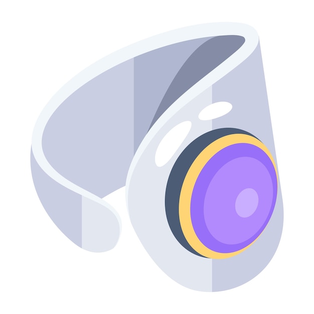 a white watch with a purple lens on it.
