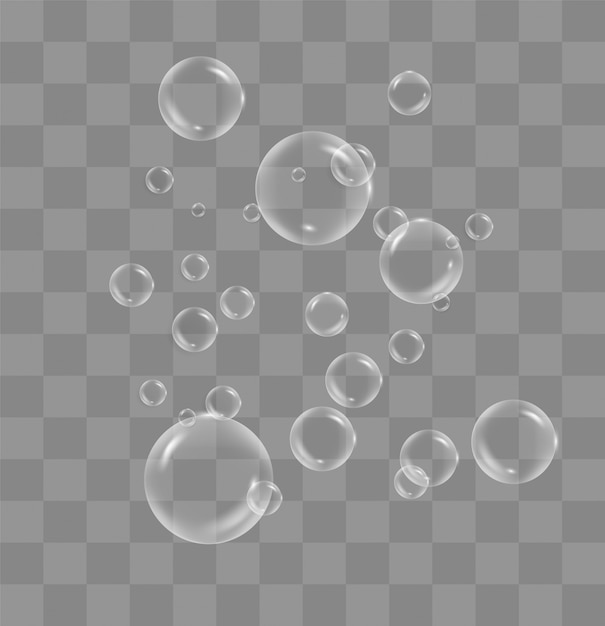 White water bubbles with reflection set