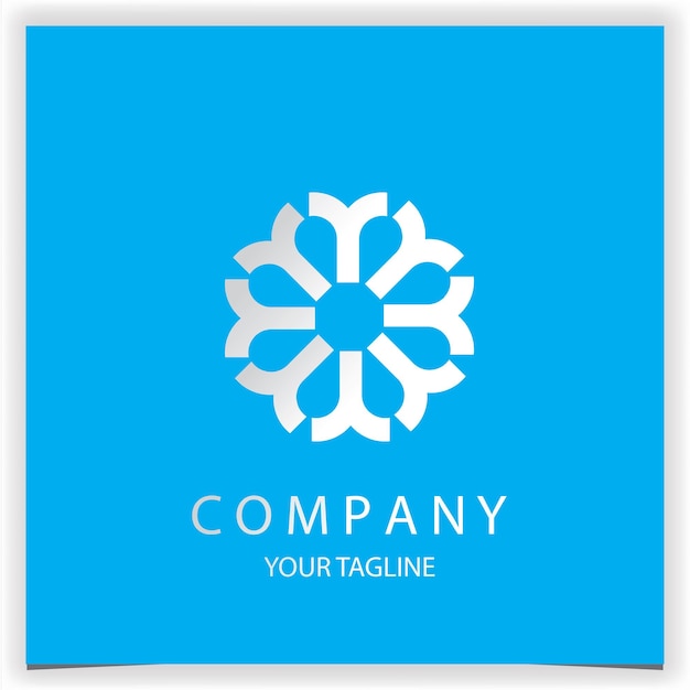 Vector white water snow crystal logo premium elegant template vector eps 10