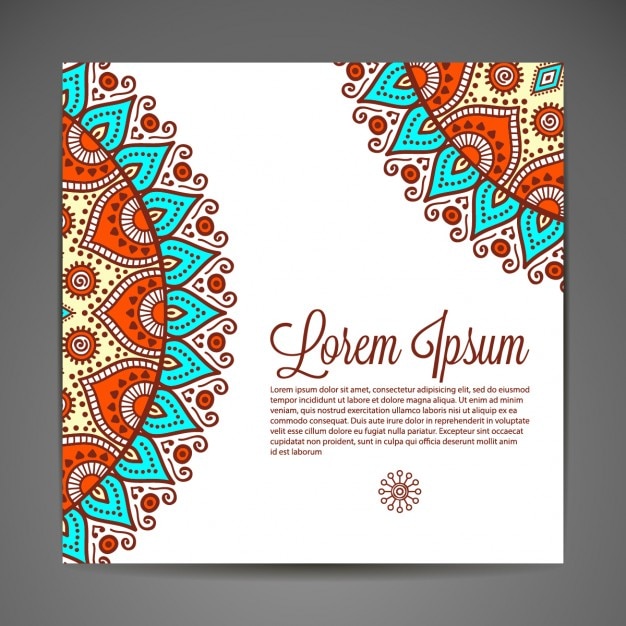 White wedding invitation with a mandala