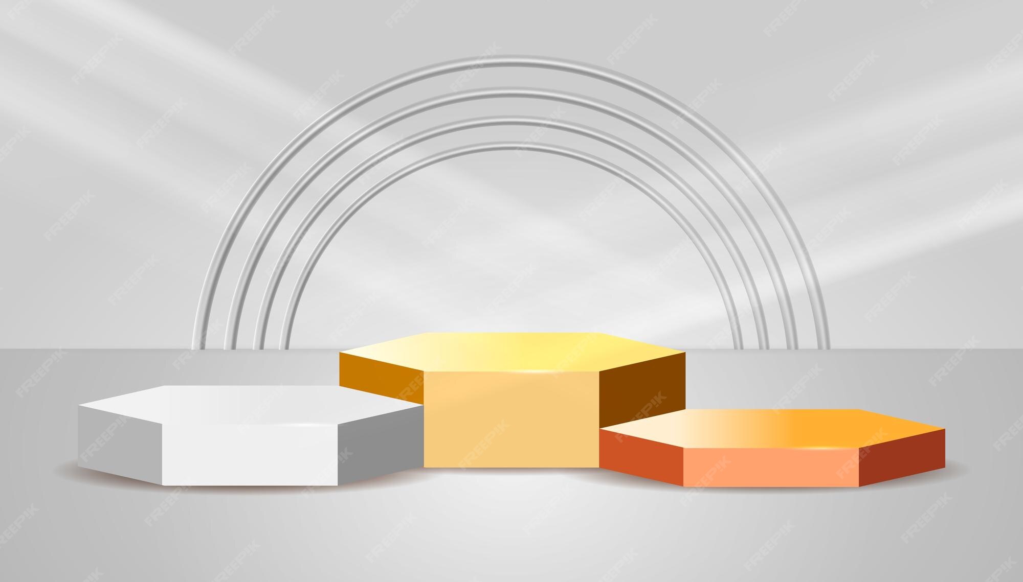 Premium vector white winners podium for business concepts podium set