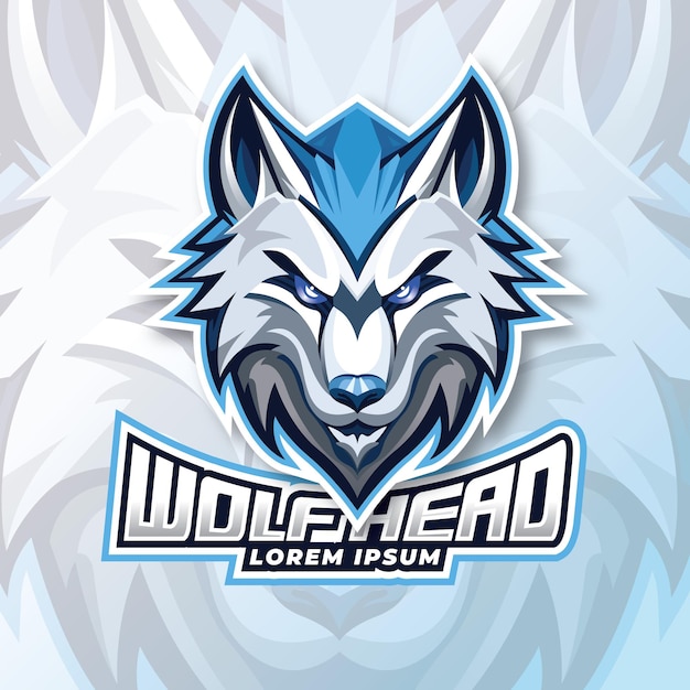 White wolves mascot esport logo design Wolf head mascot logo design illustration Dog mascot Fox