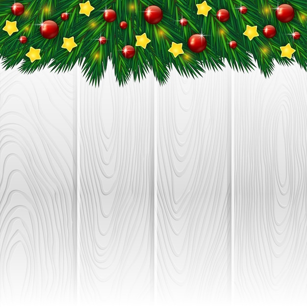 White wooden christmas background