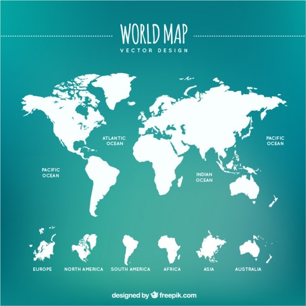 Vettore bianco mappa del mondo