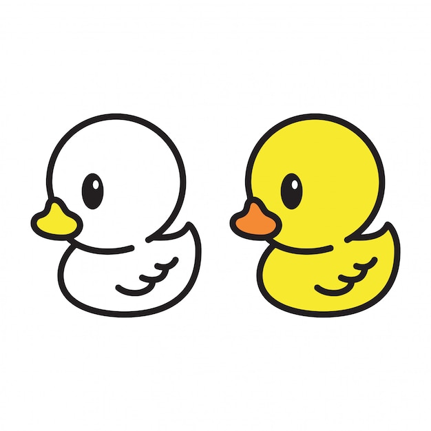 White and yellow duck