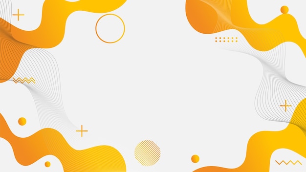 Vector white and yellow fluid shapes abstract background