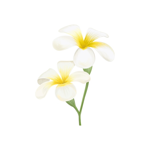 Illustrazione di vettore dei fiori del frangipani di plumeria bianca e gialla