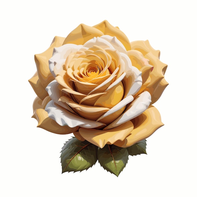 White yellow rose vector generative ai