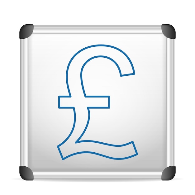 Vector whiteboard british pound