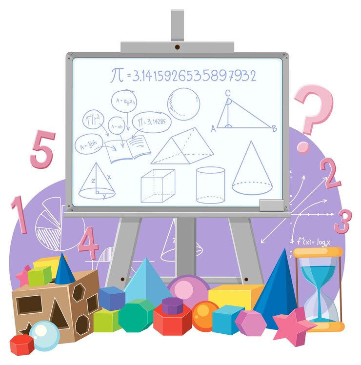 Vector whiteboard with math formula