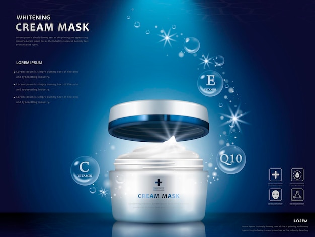 Whitening cream mask container