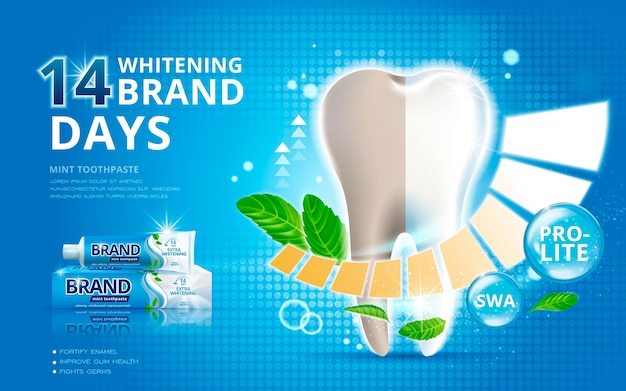 Whitening toothpaste ads with effect