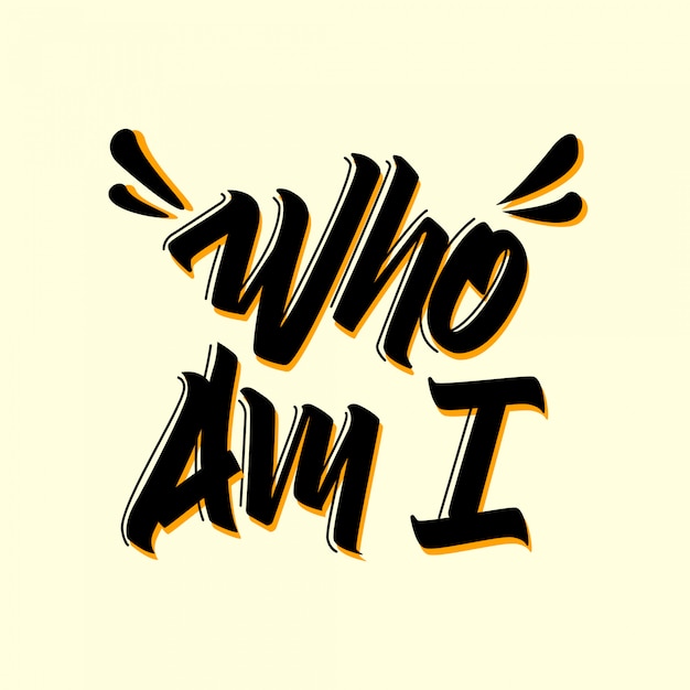 Vector who am i lettering