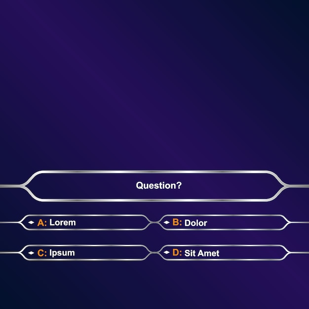 Vector who wants to be a millionaire?. intellectual game template background