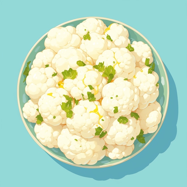 Vettore cauliflower intero con densa cotta bianca