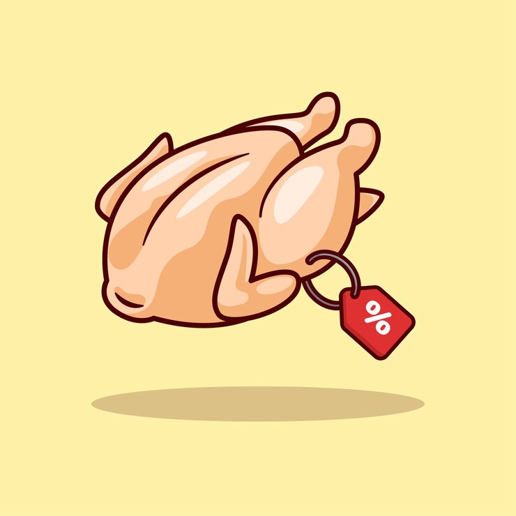 वेक्टर whole chicken discount illustration food groceries grocery shopping free vector